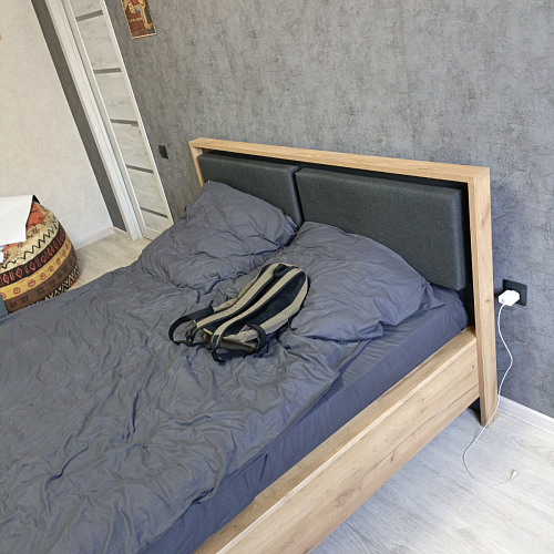 Двуспальная кровать Клауд 160х200 парящая дуб крафт золотой / антрацит фото покупателя 230