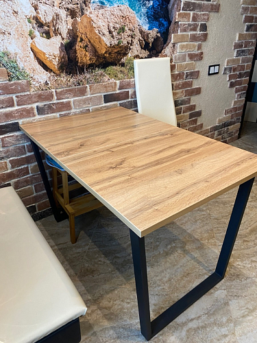 Стол Лота Лофт 140 25 мм черный матовый / дуб вотан фото покупателя 915