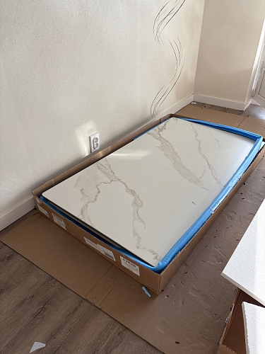 Керамический стол Вилли 140(200)х80 белый мрамор snow white / черный фото покупателя 25