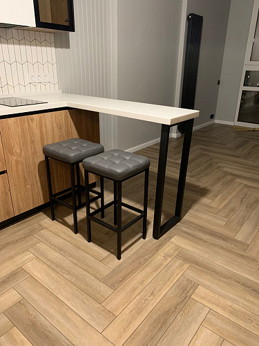 Барный стул Лофт микровелюр катания изумруд / черный матовый фото покупателя 11