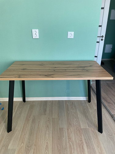 Стол Тринити Лофт 120 25 мм черный матовый / дуб делано темный фото покупателя 203