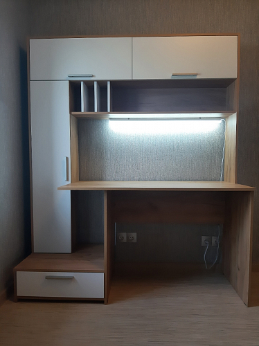 Письменный стол Лайт 03.243 дуб золотой (craft) / белый премиум фото покупателя 13