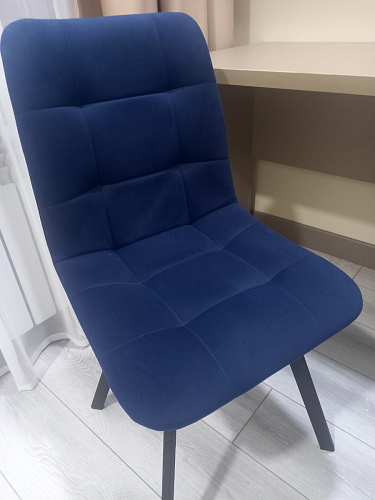 Стул на металлокаркасе Чилли синяя ткань / белый фото покупателя 471