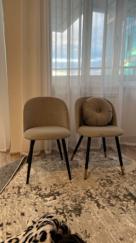 Стул на металлокаркасе Gabi dark beige / black / silver фото покупателя 804