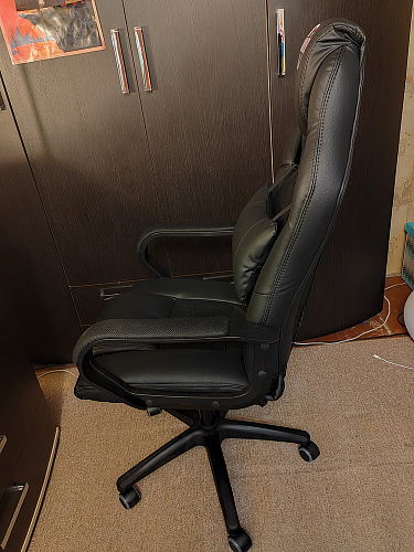 Компьютерное кресло Driver/Драйвер кожзам черный / серый фото покупателя 148