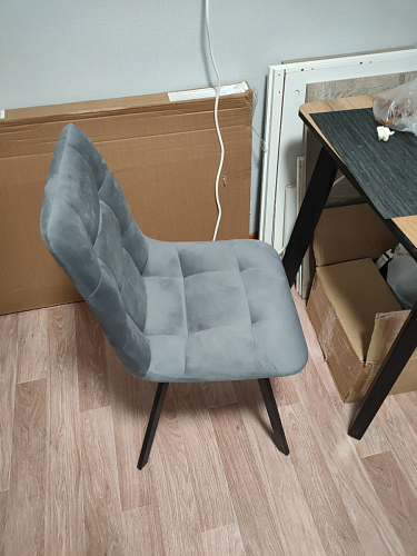 Стул на металлокаркасе Чилли К светло-серый велюр / черный каркас фото покупателя 1058