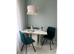 Стул на металлокаркасе Чилли синяя ткань / белый фото покупателя 405