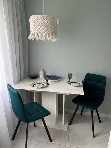 Стул на металлокаркасе Чилли зеленый / белый каркас фото покупателя 405