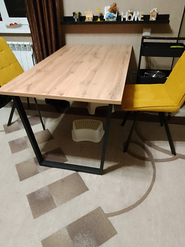 Деревянный стол Лота Лофт 140х80 черный матовый / бетон светлый фото покупателя 497