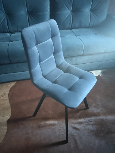 Стул на металлокаркасе Чилли синяя ткань / белый фото покупателя 1416