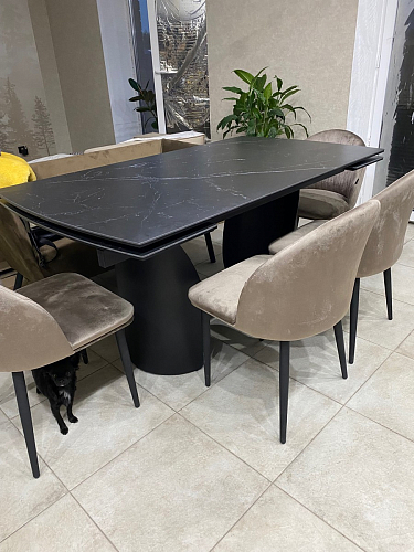 Керамический стол Готланд 160(220)х90х79 белый мрамор / черный фото покупателя 26