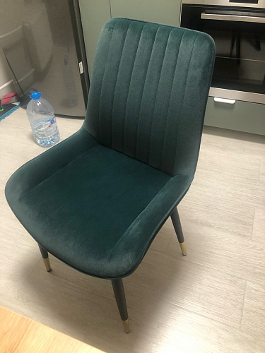Стул на металлокаркасе Seda-1 green / black / gold фото покупателя 4