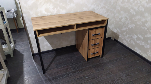 Письменный стол Леон Лофт черный матовый / дуб вотан фото покупателя 165