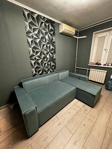 Диван Куба черный микровельвет фото покупателя 1