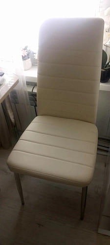 Стул на металлокаркасе DC2-001 black / white line / white фото покупателя 20
