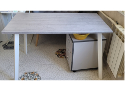 Стол Тринити Лофт 120 32 мм бетон / черный матовый фото покупателя 161