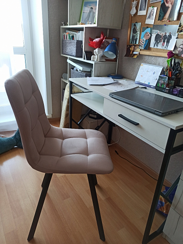 Стул на металлокаркасе Чилли синий / белый фото покупателя 1298