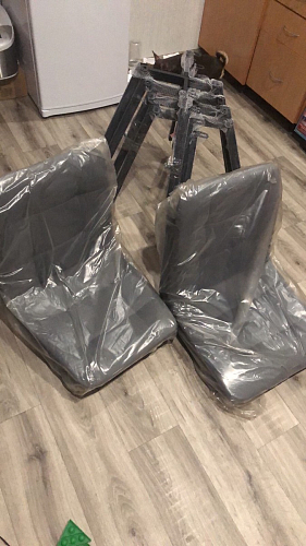 Стул на металлокаркасе Чилли синяя ткань / белый фото покупателя 399