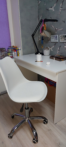 Компьютерное кресло Kolin с подушкой clear / white фото покупателя 433