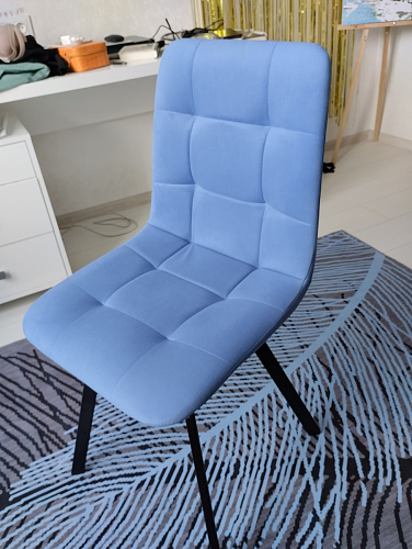 Стул на металлокаркасе Чилли К черный / зеленый фото покупателя 116