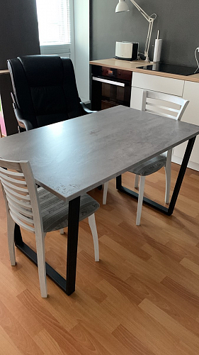 Стол Лота Лофт 120 32 мм бетон / черный матовый фото покупателя 63