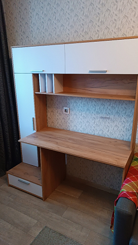 Письменный стол Лайт 03.243 дуб золотой (craft) / белый премиум фото покупателя 31