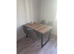 Деревянный стол Лота Лофт 120(160)х75 черный матовый / бетон светлый фото покупателя 88