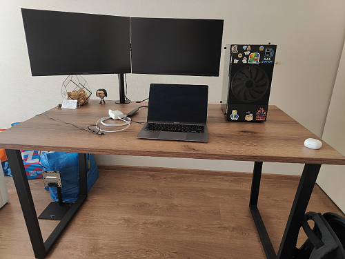 Стол Лота Лофт 140 25 мм черный матовый / бетон фото покупателя 822