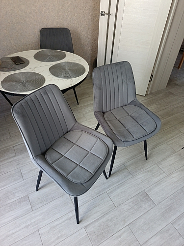 Стул на металлокаркасе Седа 360 К латте (velutto 08) / белый фото покупателя 357