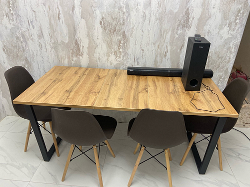 Деревянный стол Лота Лофт 140х80 дуб крафт табачный / черный матовый фото покупателя 132