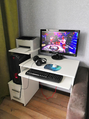 Компьютерный стол Джаз-24 правый дуб сонома фото покупателя 35