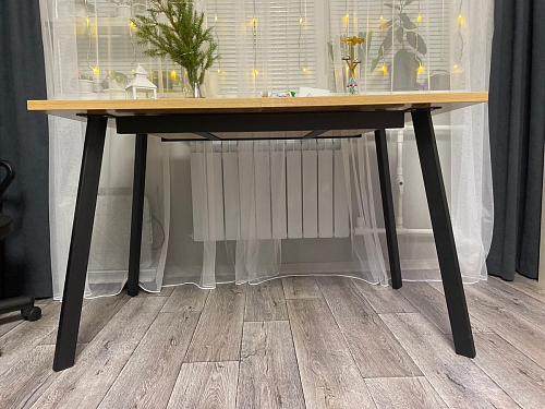 Стол раскладной Колон Лофт 120 32 мм дуб галифакс табако / черный матовый фото покупателя 157