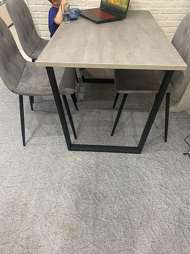 Стол Лота Лофт 140 25 мм черный матовый / бетон фото покупателя 777