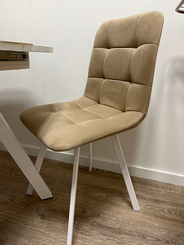 Стул на металлокаркасе Чилли К светло-серый велюр / черный каркас фото покупателя 355