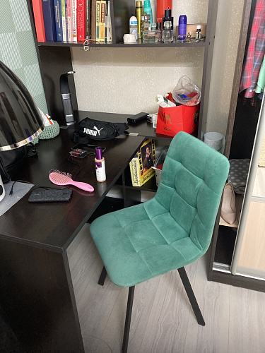 Стул на металлокаркасе Чилли К светло-серый велюр / черный каркас фото покупателя 616