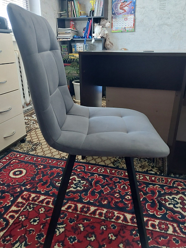 Стул на металлокаркасе Чилли синяя ткань / белый фото покупателя 624