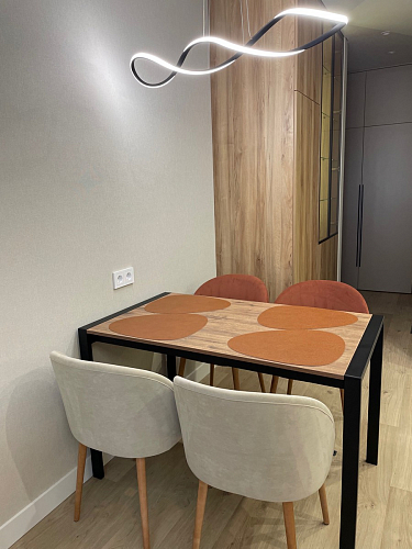 Стол Центавр 120(160)х70х75 файерстоун / черный матовый фото покупателя 47