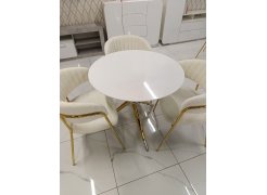 Стеклянный стол Rock 100х75 white / black из шоурума 7