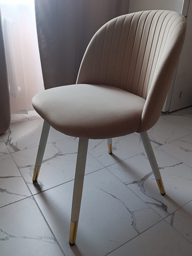 Стул на металлокаркасе Gabi dark beige / black / silver фото покупателя 246