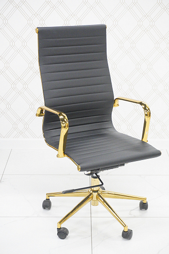 Компьютерное кресло Reus black / chrome из шоурума 4