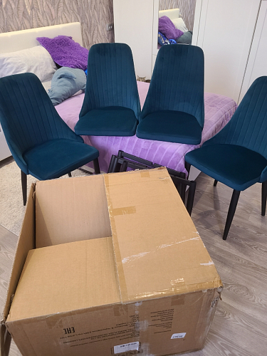 Стул на металлокаркасе Kora green / black фото покупателя 354