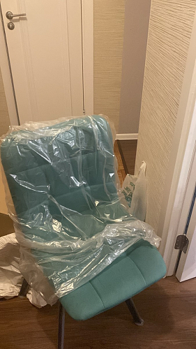 Стул на металлокаркасе Чилли синяя ткань / белый фото покупателя 237