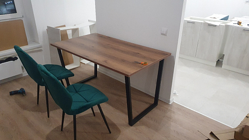 Стол Лота Лофт 140 25 мм черный матовый / бетон фото покупателя 426