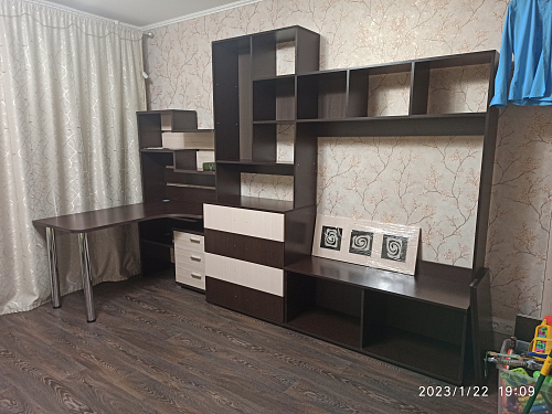 Письменный стол СР-132-130 левый с надстройкой шамони-ч / карамель фото покупателя 2