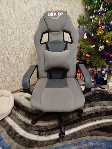 Компьютерное кресло Driver/Драйвер кожзам черный / ткань черный фото покупателя 19