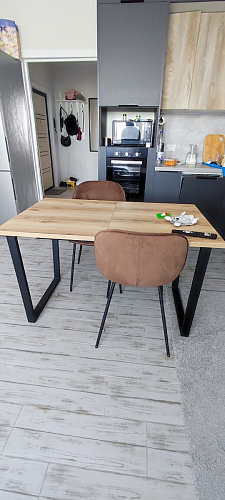 Деревянный стол Лота Лофт 140х80 дуб крафт табачный / черный матовый фото покупателя 456