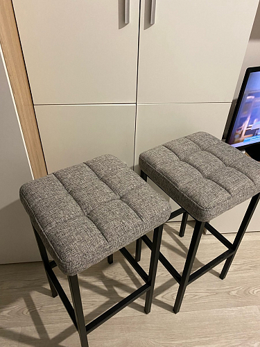 Барный стул Лофт ткань канди грей / черный матовый фото покупателя 129