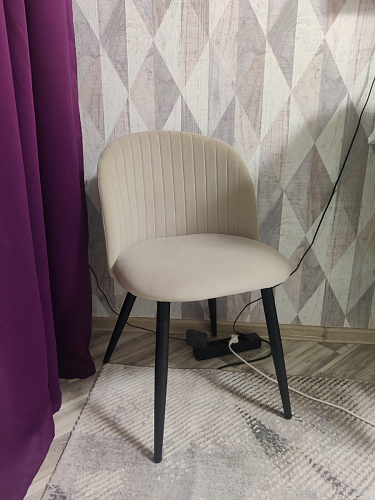 Стул на металлокаркасе Gabi dark beige / black / silver фото покупателя 840