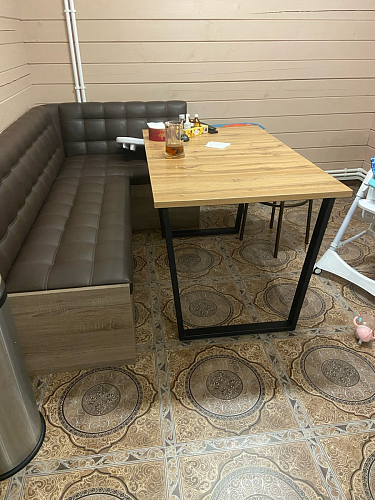 Деревянный стол Лота Лофт 120х75 белый матовый / дуб крафт золотой фото покупателя 90