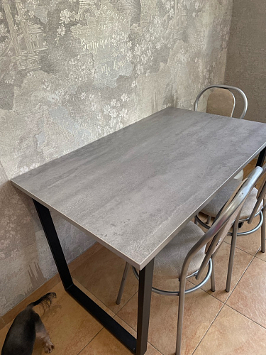 Деревянный стол Лота Лофт 140х80 черный матовый / бетон светлый фото покупателя 641